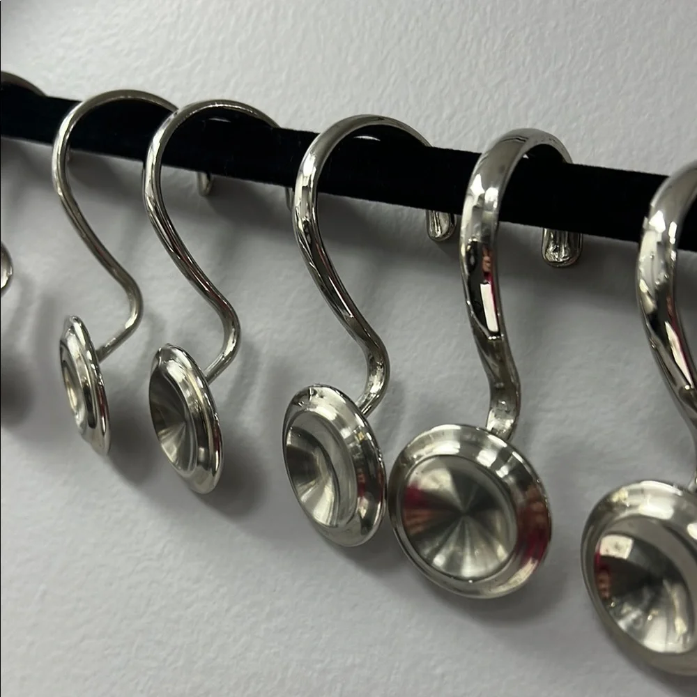 Silver Shower Curtain Hooks
